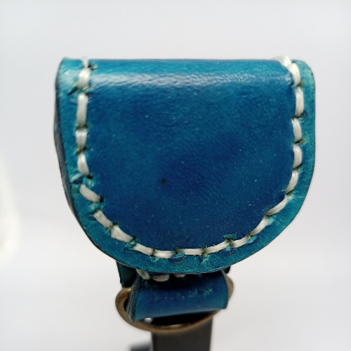 本革 キークリップ（青）